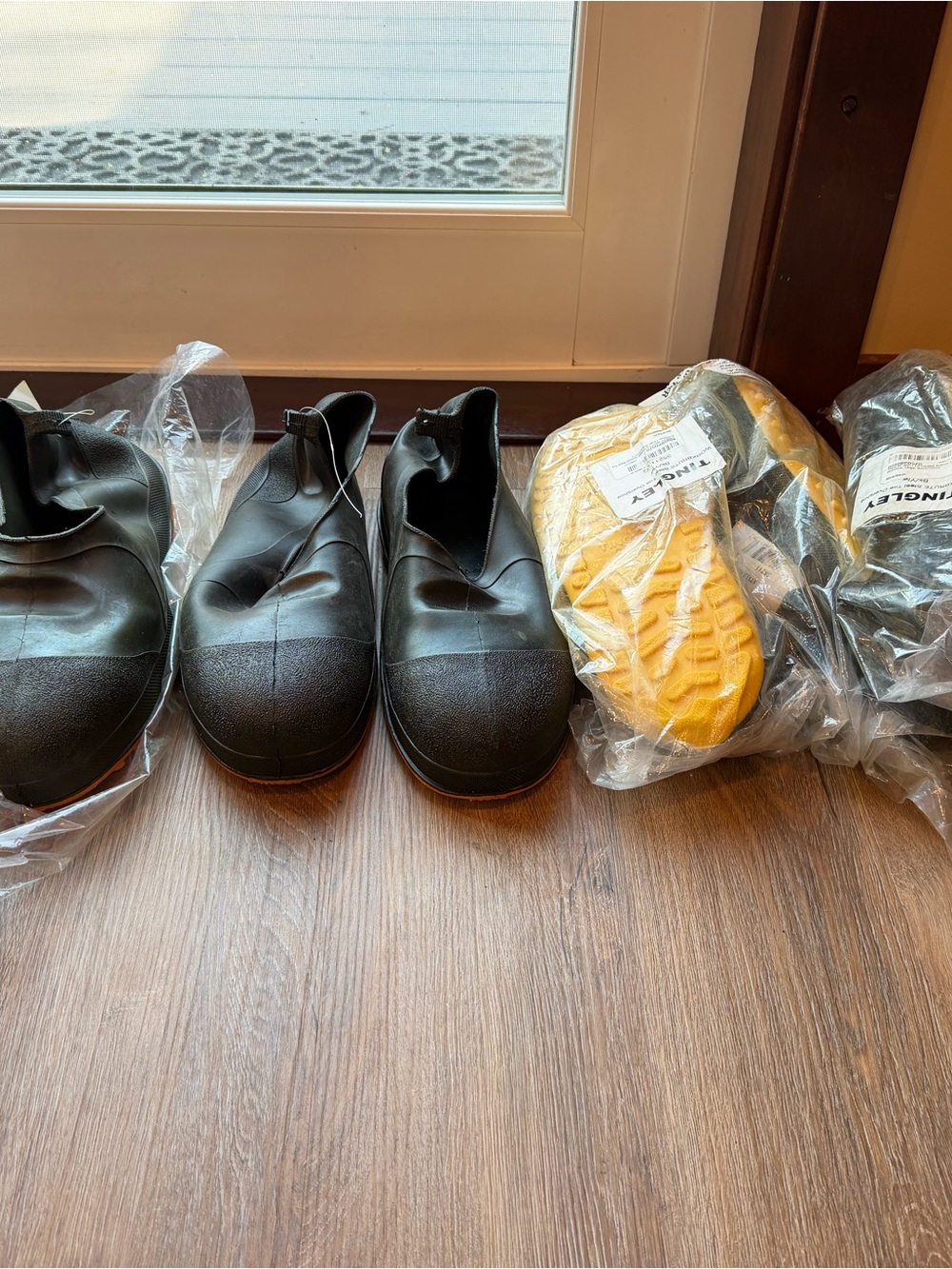 Men's Black Waterproof Work Boots with Yellow Sole